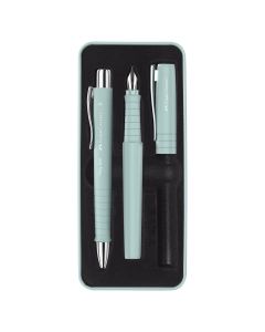 BOLIGRAFO + PLUMA FABER CASTELL POLY AZUL CARIBE