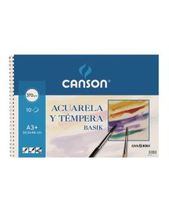 BLOC ACUARELA CANSON BASIK ESPIRAL A3 370G 10H