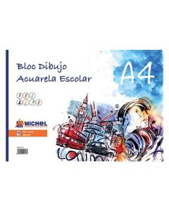 BLOC ACUARELA MICHEL ESCOLAR ESPIRAL A4 200G 20H