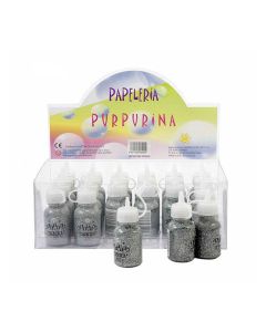 ESCARCHA CON COLA METAL PLATA EXPOSITOR 24UD