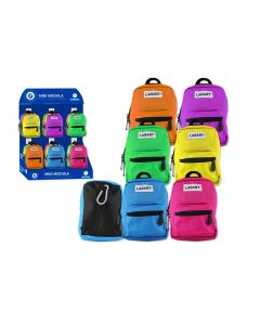 MOCHILA LAGART MINI CON MOSQUETON COLORES NEON 13X10CM