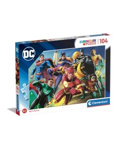 PUZZLE 104P CLEMENTONI SUPERCOLOR DC COMICS LIGA DE LA JUSTICIA 1 +6 AÑOS