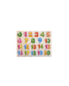 JUEGO SORT ENCAJABLE MADERA APRENDE INGLES NUMEROS 0 AL 20 22X30CM